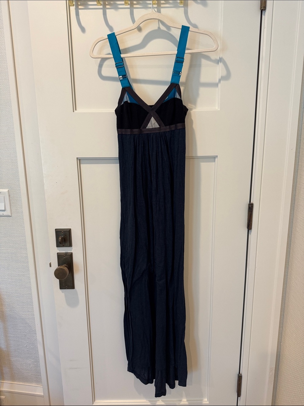 VPL Navy Maxi Dress with Teal Straps